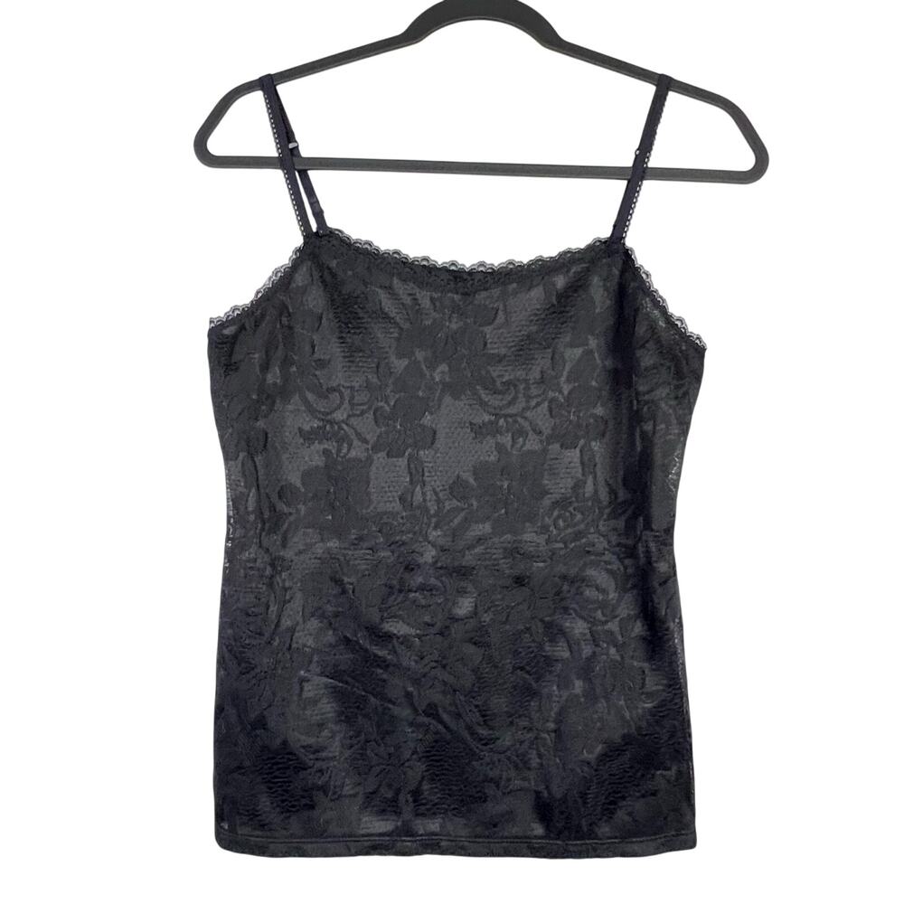 Y2K ELLE Lace Front Womens Camisole Tank Top Adjustable Straps Whimsygoth Medium